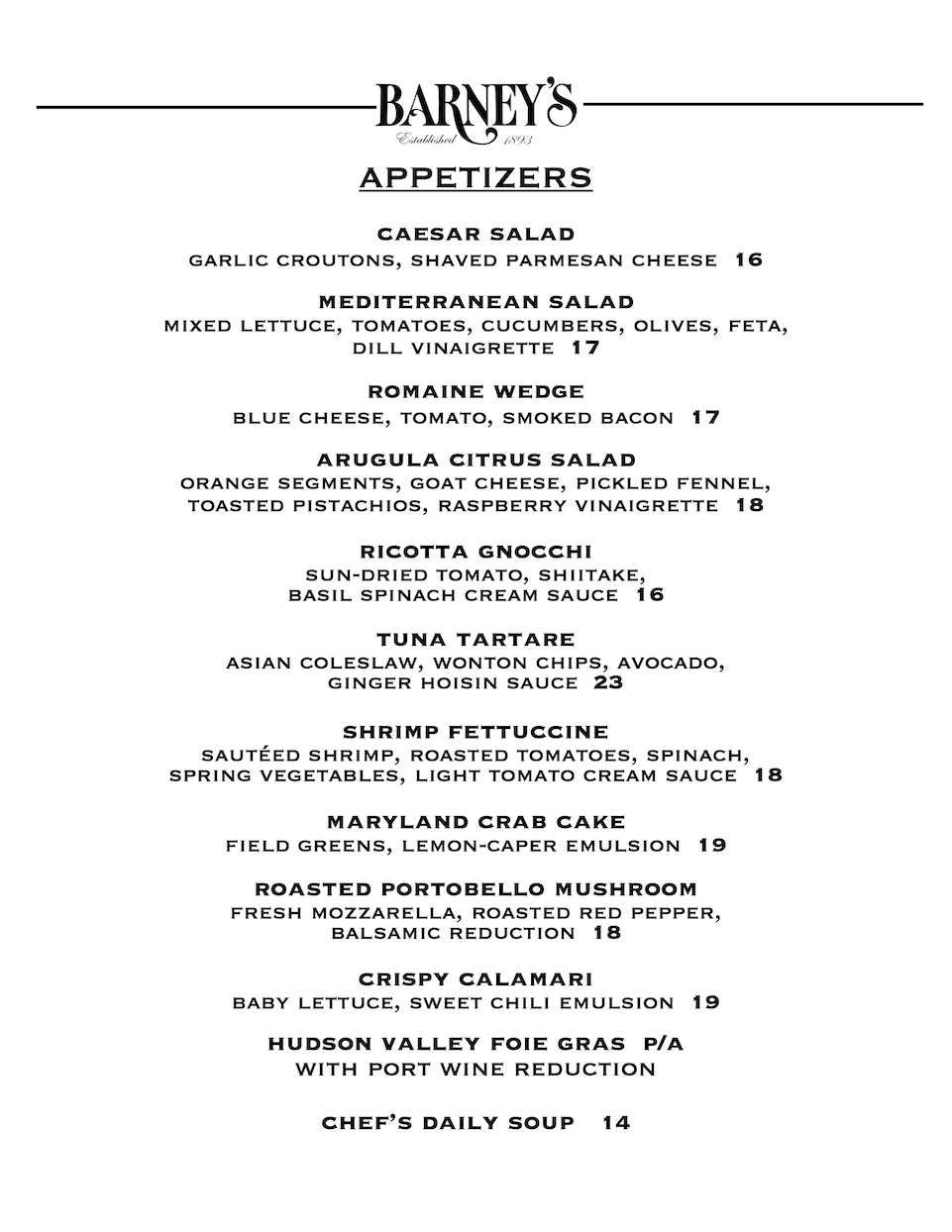 Appetizers updated jan 2022